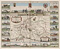 1641 Karte der Schlösser in der Umgebung von Ypern, Belgien