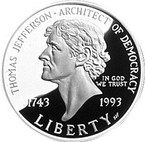 The 1994 Thomas Jefferson 250th Anniversary silver dollar