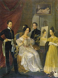 The children of Maria Beatrice of Savoy - Duchess of Modena and Reggio, by Bernardino Rossi, 1836