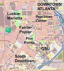 Fairlie–Poplar, Atlanta is located in Downtown Atlanta