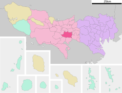 Location of Fuchū in Tokyo Prefecture