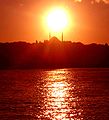 Image 1The sun setting over the Golden Horn in the city of Istanbul.