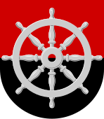 Ship's wheel pictured in the coat of arms of Kitee