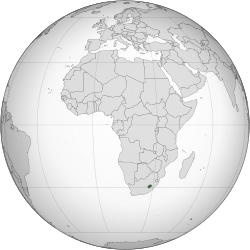 Location of Lesotho (dark green)