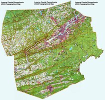 Topographical map of Luzerne County, Pennsylvania