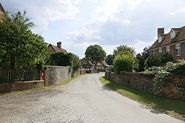 The entrance to the village heading towards the river