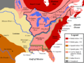 North America colonial changes after the French and Indian War, also shows boundary changes within British North America outside of the thirteen colonies between 1763 and 1783.