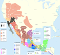 Approximate pre-contact distribution of native language families with presence in present-day Mexico (and elsewhere)