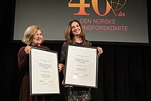 In 2017, Olga Sadovskaya (right) received the Helsinki Committee's Andrei Sakharov Freedom Prize on behalf of the Committee against Torture together with Elena Milashina (left) on behalf of the Russian newspaper Novaya Gazeta