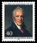 Briefmarke der Deutschen Bundespost zum 150. Todestag Hardenbergs
