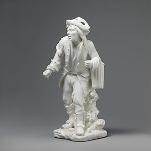 Porcelain figure of a street vendor (1750–60)
