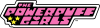 Pink letters reading "The Powerpuff Girls" against a black background.