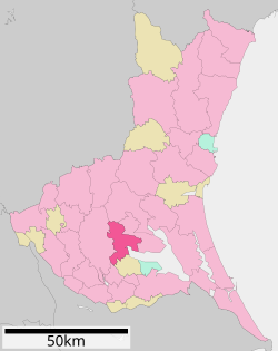 Location of Tsuchiura in Ibaraki Prefecture