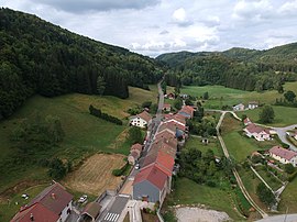 Aerial view of Leschères in 2018