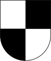 Wappen der Hohenzollern mit der Zollernvierung in Silber und Schwarz