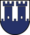Burgzinnen im Wappen von Fließ (Tirol)