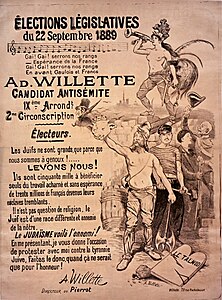 Anti-Semitic Election poster for Willette