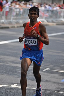 Anuradha Cooray participating in the 2012 Men's Olympic marathon