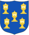 Attributed Shield and Coat of Arms of the Kingdom of Galicia (5 Chalices Version)