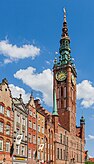 City hall in Gdańsk, where the architecture reflects historical ties to the Hanseatic League.