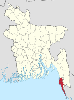 Location of Cox's Bazar District within Bangladesh