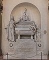 Italia turrita e stellata am Zenotaph Dante Alighieris in der Kirche Santa Croce in Florenz (linke Statue mit Mauerkrone und Stern)