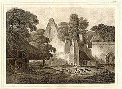 Ruins of Burnham Abbey (from The New British Traveller, 1819)