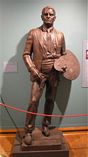 C. M. Russell statue by John Weaver; Identical statues are held in the National Statuary Hall Collection and by the Montana Historical Society.