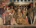 Ludovico III Gonzaga, Marquis of Mantua and Barbara of Brandenburg with their children, fresco by Andrea Mantegna at San Giorgio Castle, Mantua, around 1470.