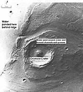 Great amounts of water were required to carry out the erosion shown in this Viking image of a small part of the Maja Valles. Image is located in Lunae Palus quadrangle.