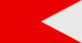 Commodore first class Red Squadron command flag 1826 to 1864 for use in the Kingdom of Great Britain and United Kingdom.