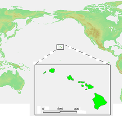Location of the Hawaiian islands.