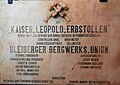 Erinnerungstafel am Kaiser Leopold-Erbstollen