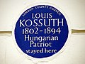 Kossuth blue plaque in London
