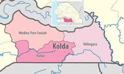 Kolda région, divided into three départements