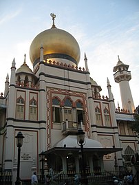The Masjid Sultan (Sultan Mosque) in Singapore was built in 1824 and declared a national monument in 1973.