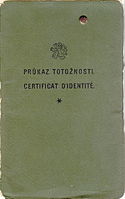 Nansen passport cover; Police office, Prague, Czechoslovakia, 1930