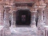 Ornate pillars at Saraswati temple in Gadag city, Karnataka