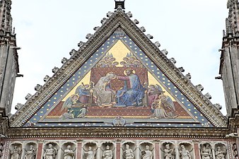 Gothic pediment of Orvieto Cathedral, Orvieto, Italy, 1290-1591