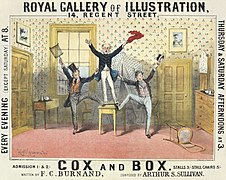 Poster for Burnand and Sullivan's Cox and Box - Royal Gallery of Illustration