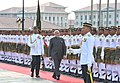 Indian Prime Minister Narendra Modi receives a guard of honour from the Royal Malay Regiment