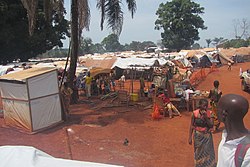 Refugees camp in PK3, Bria