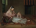 Image 25A woman in Bengal region in the eastern part of the Indian subcontinent, clad in fine Bengali muslin, 18th century. (from History of clothing and textiles)