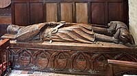 Carved oak Tomb of John De Pitchford (d. 1285). Pitchford, Shropshire