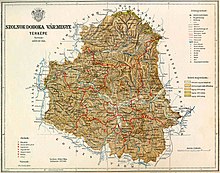 Map of Szolnok-Doboka county in the Kingdom of Hungary