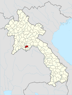 Location of Thoulakhom district in Laos