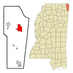 Location of Iuka, Mississippi