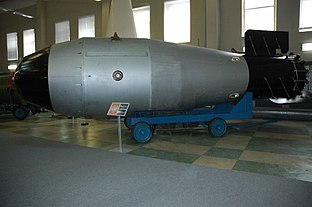 Maßstabsgerechtes Modell der Zar-Bombe im Sarower Atombombenmuseum