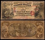 alt1=$100 National Gold Bank Note, The First National Gold Bank of Petaluma