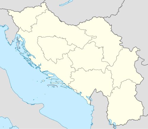 a map of Yugoslavia showing the locations of the airfields